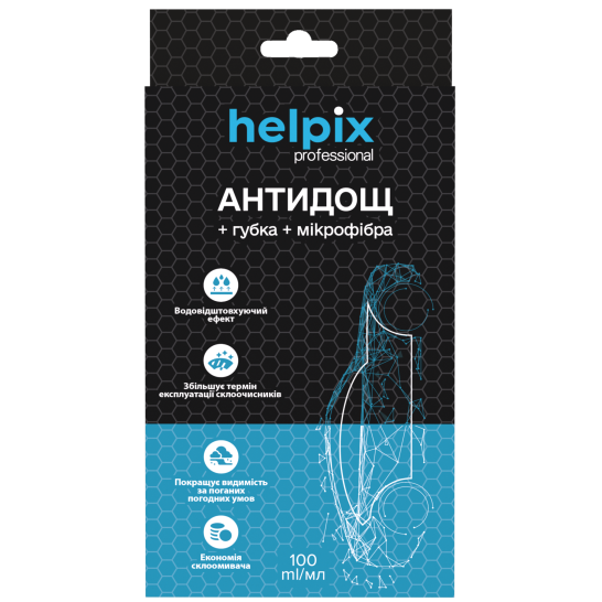 Набір Helpix антидощ+губка+мікрофібра 100 мл