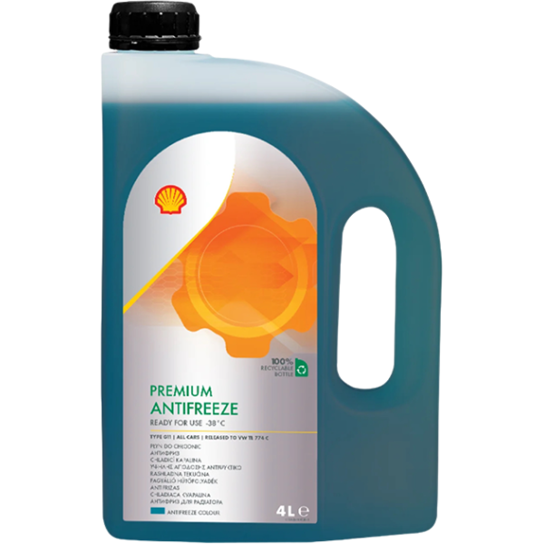 Рідина охолоджуюча (розвед.) SHELL Premium Antifreeze RTU G11/TL774C/P, 4л