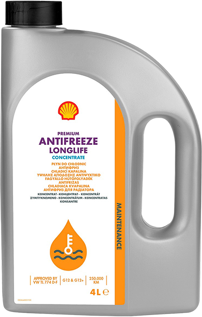 Рідина охолоджуюча (розвед.) SHELL Premium Antifreeze LL RTU G12/G12+/TL774D-F, 4л